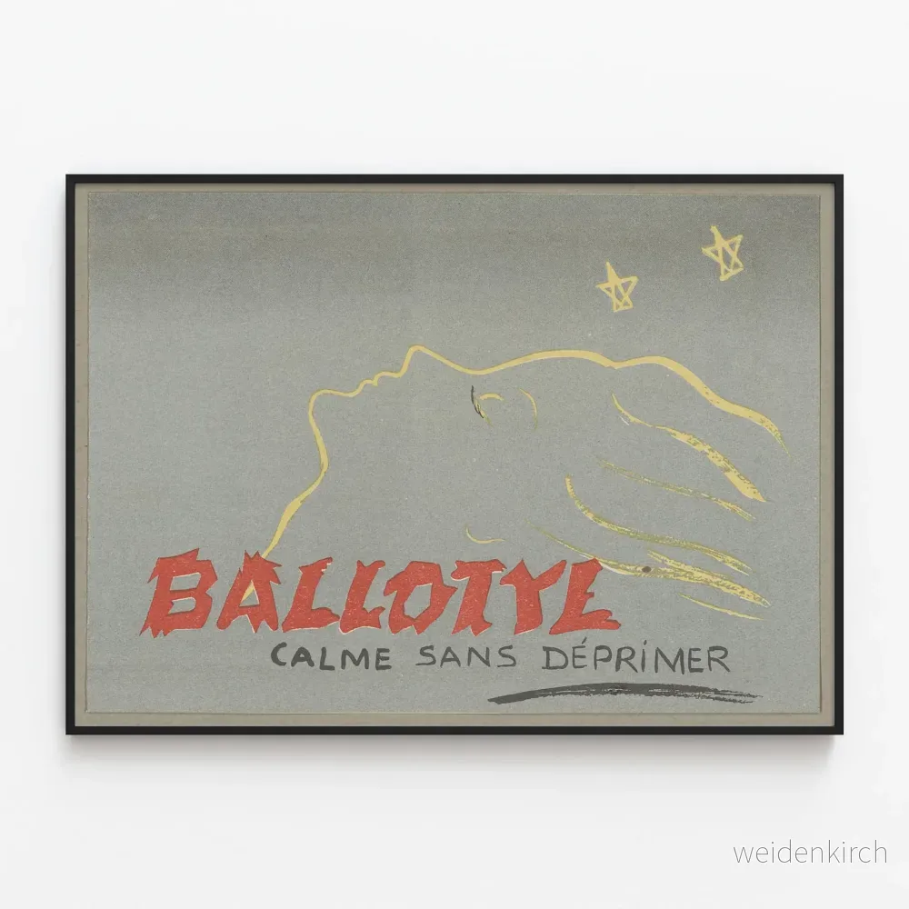 Vintageposter Ballotyl för lugnande väggdekoration