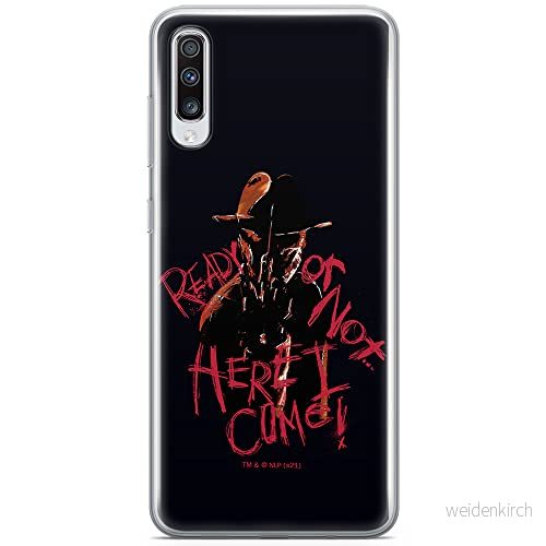 ERT GROUP mobiltelefonfodral för Samsung A70 originalt och officiellt licensierat Horror mönster Nightmare of Elm Street 007 anpassad till formen på mobiltelefonen, fodral tillverkad av TPU plast 5905511085124