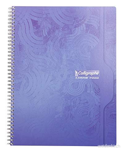 Clairefontaine Ref 560C kalligrafibundna anteckningsböcker (90 ark) 24 x 32 cm, fyrkantigt linjerat, 70 gsm superfint velumpapper blandade färger (paket med 5) 3663619044376