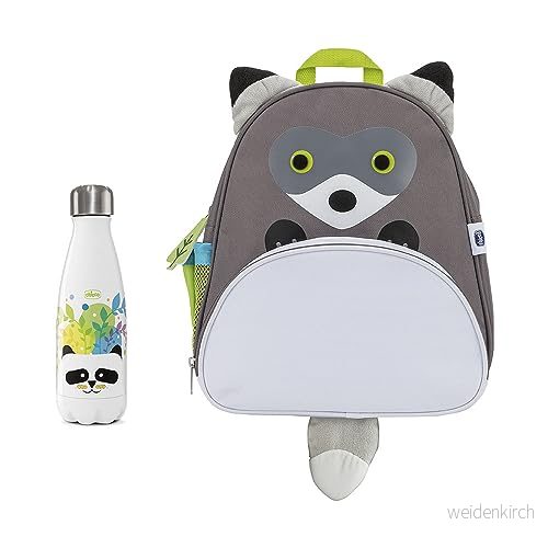 Artsana hicco Kit Termisk Kanin och Panda Vattenflaska i Praktisk Består Av Rosa Kaninformad Rostfritt Stål med 350 ml, 2 År+ 8058664172900